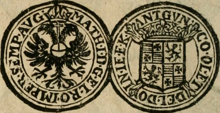 An illustration from Ordonnancie ende instructie naer de welcke voort-aen hen moeten reguleren die ghesworen wisselaers ofte collecteurs vande goude ende silvere penningen, wesende verboden, gheschroyt, te licht oft te seer versleten, ende oversulex verclaert ende ghehouden voor billoen, daer toe geoommitteert om de selve te leveren inde munten van Sijne Majesteyt, ende al daer bekeert te worden in penninghen van hunnen slaghe, 1633, leaf 241