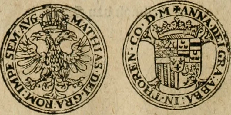 An illustration from Ordonnancie ende instructie naer de welcke voort-aen hen moeten reguleren die ghesworen wisselaers ofte collecteurs vande goude ende silvere penningen, wesende verboden, gheschroyt, te licht oft te seer versleten, ende oversulex verclaert ende ghehouden voor billoen, daer toe geoommitteert om de selve te leveren inde munten van Sijne Majesteyt, ende al daer bekeert te worden in penninghen van hunnen slaghe, 1633, leaf 241