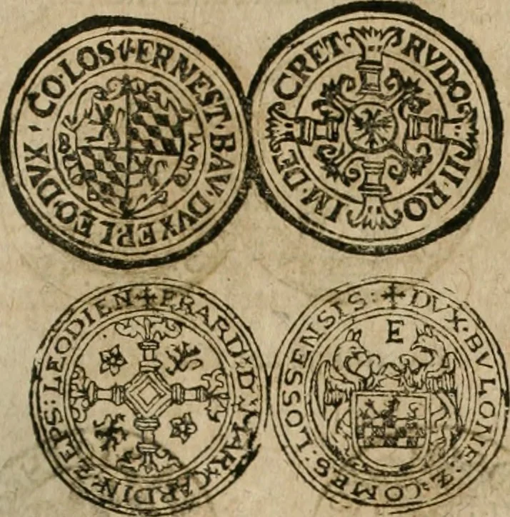 An illustration from Ordonnancie ende instructie naer de welcke voort-aen hen moeten reguleren die ghesworen wisselaers ofte collecteurs vande goude ende silvere penningen, wesende verboden, gheschroyt, te licht oft te seer versleten, ende oversulex verclaert ende ghehouden voor billoen, daer toe geoommitteert om de selve te leveren inde munten van Sijne Majesteyt, ende al daer bekeert te worden in penninghen van hunnen slaghe, 1633, leaf 248