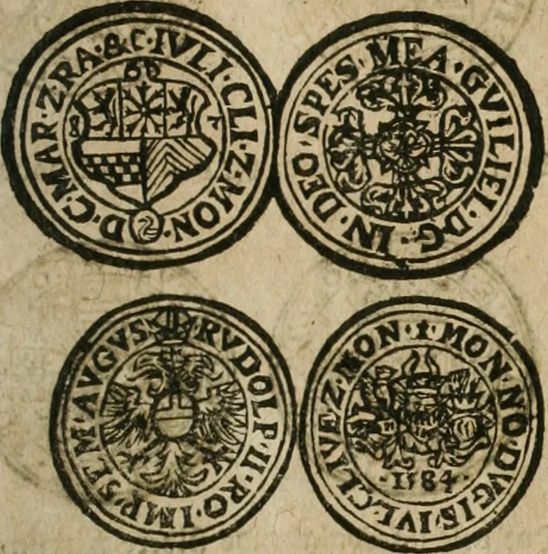 An illustration from Ordonnancie ende instructie naer de welcke voort-aen hen moeten reguleren die ghesworen wisselaers ofte collecteurs vande goude ende silvere penningen, wesende verboden, gheschroyt, te licht oft te seer versleten, ende oversulex verclaert ende ghehouden voor billoen, daer toe geoommitteert om de selve te leveren inde munten van Sijne Majesteyt, ende al daer bekeert te worden in penninghen van hunnen slaghe, 1633, leaf 248