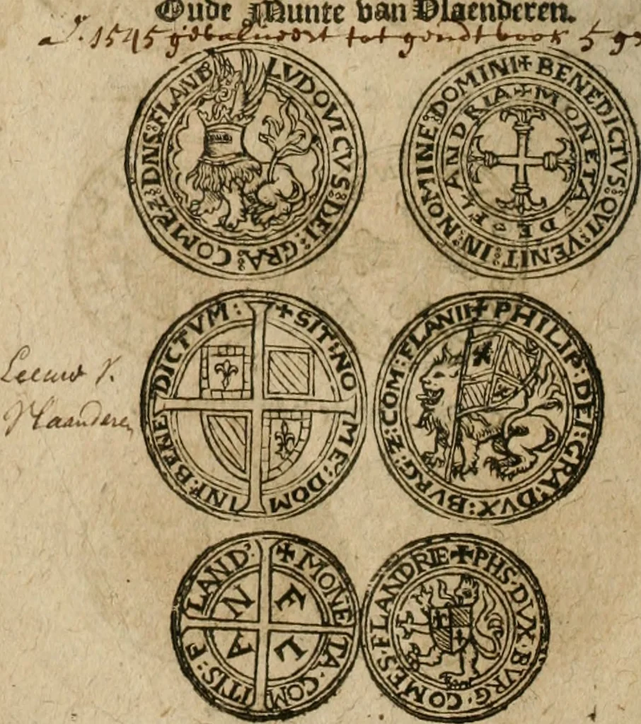 An illustration from Ordonnancie ende instructie naer de welcke voort-aen hen moeten reguleren die ghesworen wisselaers ofte collecteurs vande goude ende silvere penningen, wesende verboden, gheschroyt, te licht oft te seer versleten, ende oversulex verclaert ende ghehouden voor billoen, daer toe geoommitteert om de selve te leveren inde munten van Sijne Majesteyt, ende al daer bekeert te worden in penninghen van hunnen slaghe, 1633, leaf 251
