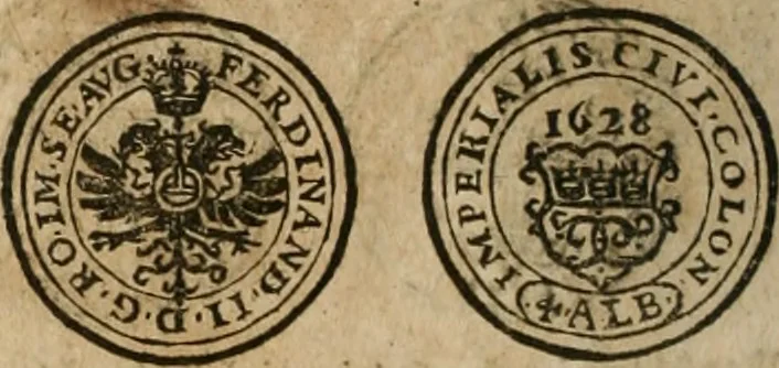 An illustration from Ordonnancie ende instructie naer de welcke voort-aen hen moeten reguleren die ghesworen wisselaers ofte collecteurs vande goude ende silvere penningen, wesende verboden, gheschroyt, te licht oft te seer versleten, ende oversulex verclaert ende ghehouden voor billoen, daer toe geoommitteert om de selve te leveren inde munten van Sijne Majesteyt, ende al daer bekeert te worden in penninghen van hunnen slaghe, 1633, leaf 259