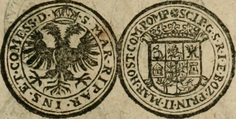 An illustration from Ordonnancie ende instructie naer de welcke voort-aen hen moeten reguleren die ghesworen wisselaers ofte collecteurs vande goude ende silvere penningen, wesende verboden, gheschroyt, te licht oft te seer versleten, ende oversulex verclaert ende ghehouden voor billoen, daer toe geoommitteert om de selve te leveren inde munten van Sijne Majesteyt, ende al daer bekeert te worden in penninghen van hunnen slaghe, 1633, leaf 260