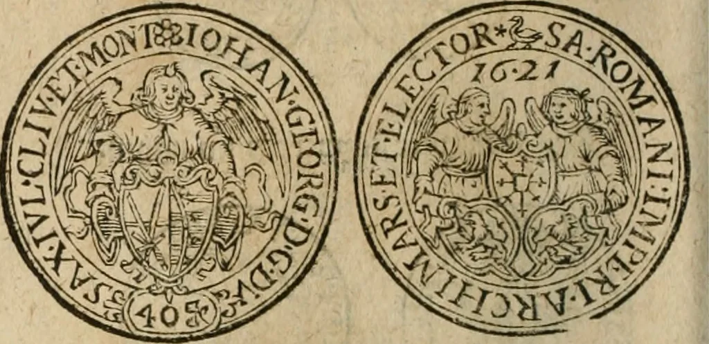 An illustration from Ordonnancie ende instructie naer de welcke voort-aen hen moeten reguleren die ghesworen wisselaers ofte collecteurs vande goude ende silvere penningen, wesende verboden, gheschroyt, te licht oft te seer versleten, ende oversulex verclaert ende ghehouden voor billoen, daer toe geoommitteert om de selve te leveren inde munten van Sijne Majesteyt, ende al daer bekeert te worden in penninghen van hunnen slaghe, 1633, leaf 261