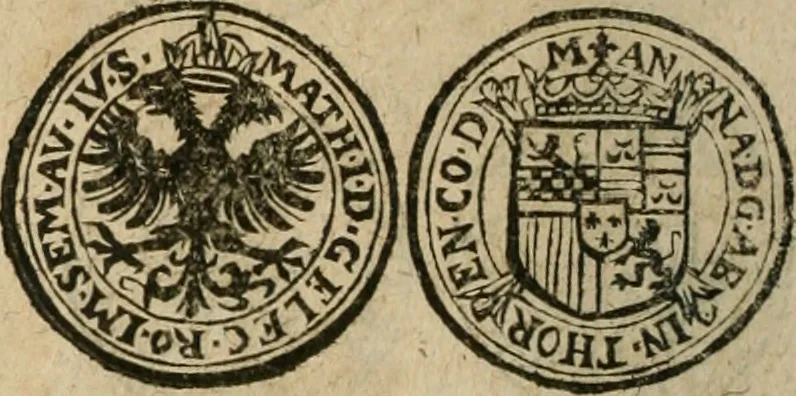 An illustration from Ordonnancie ende instructie naer de welcke voort-aen hen moeten reguleren die ghesworen wisselaers ofte collecteurs vande goude ende silvere penningen, wesende verboden, gheschroyt, te licht oft te seer versleten, ende oversulex verclaert ende ghehouden voor billoen, daer toe geoommitteert om de selve te leveren inde munten van Sijne Majesteyt, ende al daer bekeert te worden in penninghen van hunnen slaghe, 1633, leaf 261