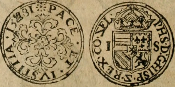 An illustration from Ordonnancie ende instructie naer de welcke voort-aen hen moeten reguleren die ghesworen wisselaers ofte collecteurs vande goude ende silvere penningen, wesende verboden, gheschroyt, te licht oft te seer versleten, ende oversulex verclaert ende ghehouden voor billoen, daer toe geoommitteert om de selve te leveren inde munten van Sijne Majesteyt, ende al daer bekeert te worden in penninghen van hunnen slaghe, 1633, leaf 267