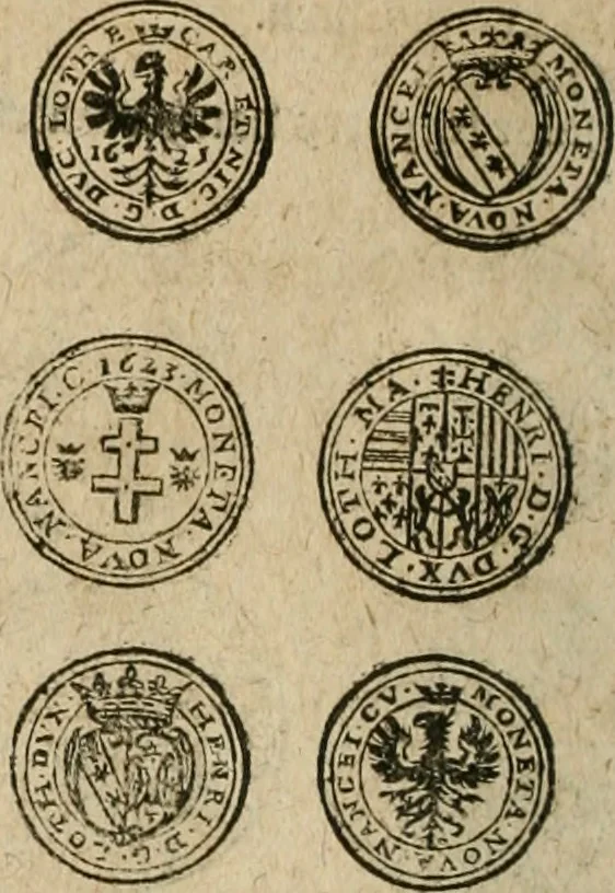 An illustration from Ordonnancie ende instructie naer de welcke voort-aen hen moeten reguleren die ghesworen wisselaers ofte collecteurs vande goude ende silvere penningen, wesende verboden, gheschroyt, te licht oft te seer versleten, ende oversulex verclaert ende ghehouden voor billoen, daer toe geoommitteert om de selve te leveren inde munten van Sijne Majesteyt, ende al daer bekeert te worden in penninghen van hunnen slaghe, 1633, leaf 273