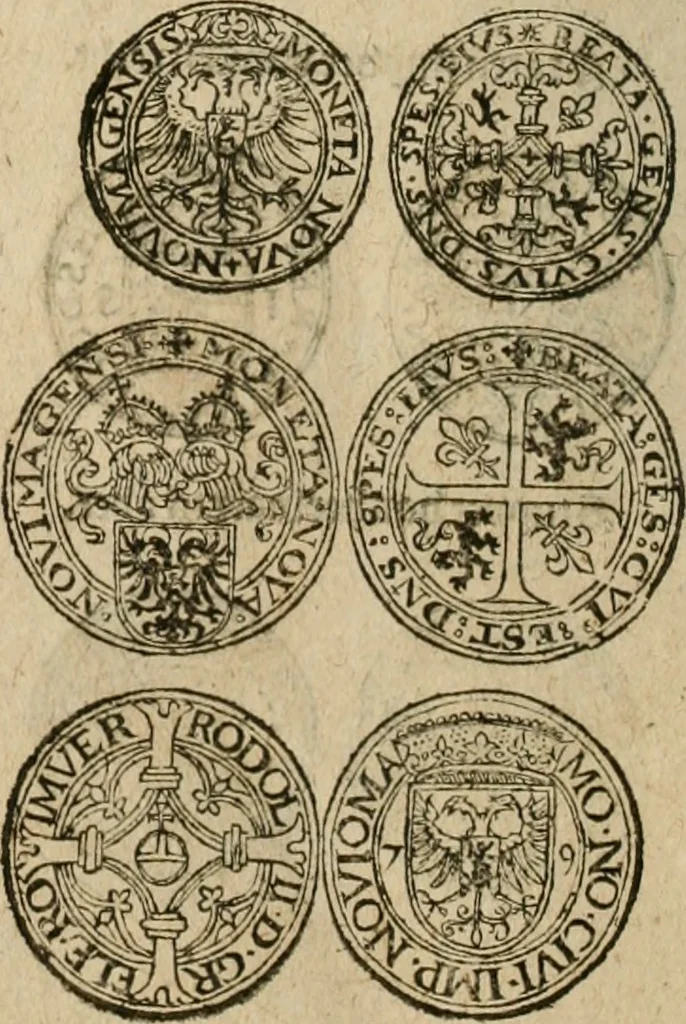 An illustration from Ordonnancie ende instructie naer de welcke voort-aen hen moeten reguleren die ghesworen wisselaers ofte collecteurs vande goude ende silvere penningen, wesende verboden, gheschroyt, te licht oft te seer versleten, ende oversulex verclaert ende ghehouden voor billoen, daer toe geoommitteert om de selve te leveren inde munten van Sijne Majesteyt, ende al daer bekeert te worden in penninghen van hunnen slaghe, 1633, leaf 273