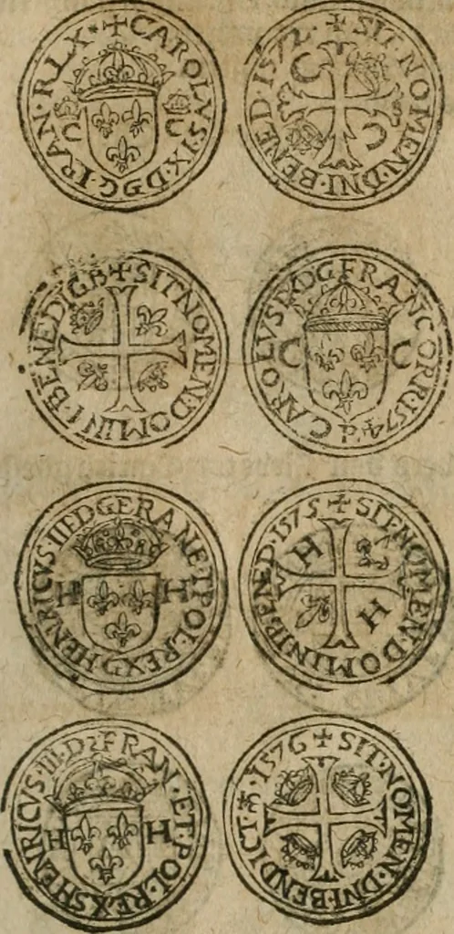 An illustration from Ordonnancie ende instructie naer de welcke voort-aen hen moeten reguleren die ghesworen wisselaers ofte collecteurs vande goude ende silvere penningen, wesende verboden, gheschroyt, te licht oft te seer versleten, ende oversulex verclaert ende ghehouden voor billoen, daer toe geoommitteert om de selve te leveren inde munten van Sijne Majesteyt, ende al daer bekeert te worden in penninghen van hunnen slaghe, 1633, leaf 276