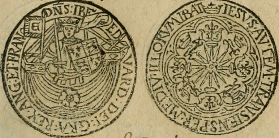 An illustration from Ordonnancie ende instructie naer de welcke voort-aen hen moeten reguleren die ghesworen wisselaers ofte collecteurs vande goude ende silvere penningen, wesende verboden, gheschroyt, te licht oft te seer versleten, ende oversulex verclaert ende ghehouden voor billoen, daer toe geoommitteert om de selve te leveren inde munten van Sijne Majesteyt, ende al daer bekeert te worden in penninghen van hunnen slaghe, 1633, leaf 44