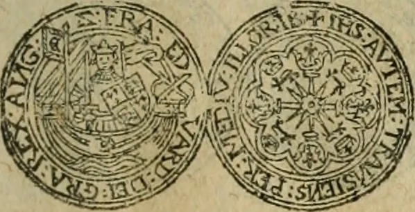 An illustration from Ordonnancie ende instructie naer de welcke voort-aen hen moeten reguleren die ghesworen wisselaers ofte collecteurs vande goude ende silvere penningen, wesende verboden, gheschroyt, te licht oft te seer versleten, ende oversulex verclaert ende ghehouden voor billoen, daer toe geoommitteert om de selve te leveren inde munten van Sijne Majesteyt, ende al daer bekeert te worden in penninghen van hunnen slaghe, 1633, leaf 44