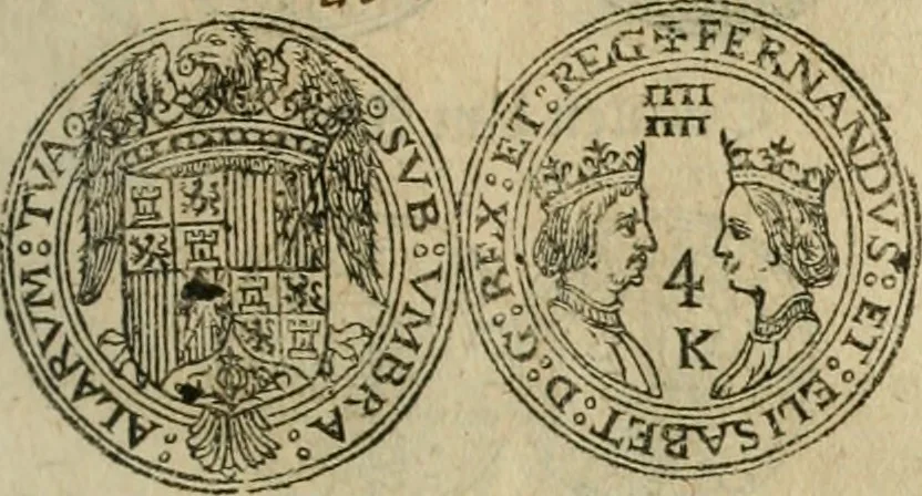 An illustration from Ordonnancie ende instructie naer de welcke voort-aen hen moeten reguleren die ghesworen wisselaers ofte collecteurs vande goude ende silvere penningen, wesende verboden, gheschroyt, te licht oft te seer versleten, ende oversulex verclaert ende ghehouden voor billoen, daer toe geoommitteert om de selve te leveren inde munten van Sijne Majesteyt, ende al daer bekeert te worden in penninghen van hunnen slaghe, 1633, leaf 48
