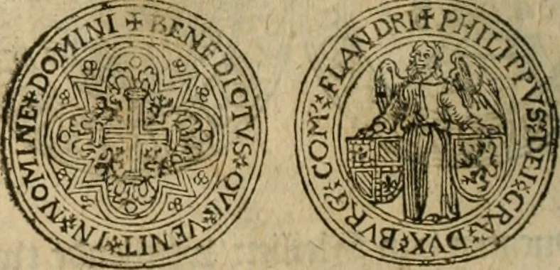An illustration from Ordonnancie ende instructie naer de welcke voort-aen hen moeten reguleren die ghesworen wisselaers ofte collecteurs vande goude ende silvere penningen, wesende verboden, gheschroyt, te licht oft te seer versleten, ende oversulex verclaert ende ghehouden voor billoen, daer toe geoommitteert om de selve te leveren inde munten van Sijne Majesteyt, ende al daer bekeert te worden in penninghen van hunnen slaghe, 1633, leaf 51