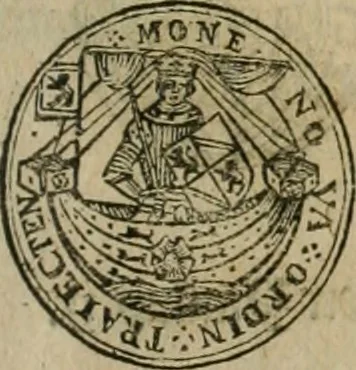An illustration from Ordonnancie ende instructie naer de welcke voort-aen hen moeten reguleren die ghesworen wisselaers ofte collecteurs vande goude ende silvere penningen, wesende verboden, gheschroyt, te licht oft te seer versleten, ende oversulex verclaert ende ghehouden voor billoen, daer toe geoommitteert om de selve te leveren inde munten van Sijne Majesteyt, ende al daer bekeert te worden in penninghen van hunnen slaghe, 1633, leaf 54