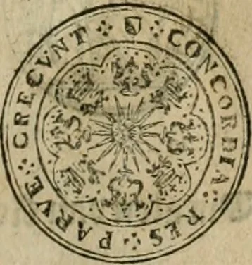 An illustration from Ordonnancie ende instructie naer de welcke voort-aen hen moeten reguleren die ghesworen wisselaers ofte collecteurs vande goude ende silvere penningen, wesende verboden, gheschroyt, te licht oft te seer versleten, ende oversulex verclaert ende ghehouden voor billoen, daer toe geoommitteert om de selve te leveren inde munten van Sijne Majesteyt, ende al daer bekeert te worden in penninghen van hunnen slaghe, 1633, leaf 54