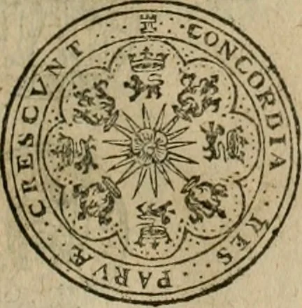 An illustration from Ordonnancie ende instructie naer de welcke voort-aen hen moeten reguleren die ghesworen wisselaers ofte collecteurs vande goude ende silvere penningen, wesende verboden, gheschroyt, te licht oft te seer versleten, ende oversulex verclaert ende ghehouden voor billoen, daer toe geoommitteert om de selve te leveren inde munten van Sijne Majesteyt, ende al daer bekeert te worden in penninghen van hunnen slaghe, 1633, leaf 54