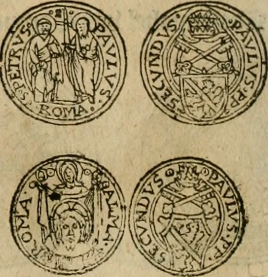 An illustration from Ordonnancie ende instructie naer de welcke voort-aen hen moeten reguleren die ghesworen wisselaers ofte collecteurs vande goude ende silvere penningen, wesende verboden, gheschroyt, te licht oft te seer versleten, ende oversulex verclaert ende ghehouden voor billoen, daer toe geoommitteert om de selve te leveren inde munten van Sijne Majesteyt, ende al daer bekeert te worden in penninghen van hunnen slaghe, 1633, leaf 55