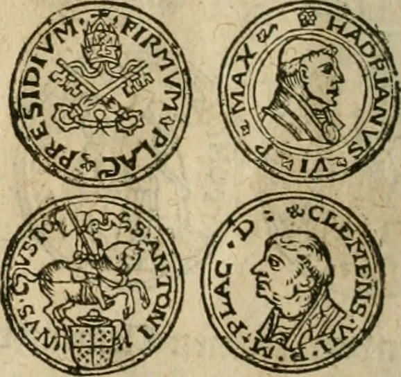 An illustration from Ordonnancie ende instructie naer de welcke voort-aen hen moeten reguleren die ghesworen wisselaers ofte collecteurs vande goude ende silvere penningen, wesende verboden, gheschroyt, te licht oft te seer versleten, ende oversulex verclaert ende ghehouden voor billoen, daer toe geoommitteert om de selve te leveren inde munten van Sijne Majesteyt, ende al daer bekeert te worden in penninghen van hunnen slaghe, 1633, leaf 59