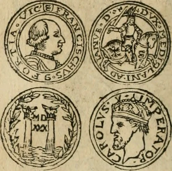 An illustration from Ordonnancie ende instructie naer de welcke voort-aen hen moeten reguleren die ghesworen wisselaers ofte collecteurs vande goude ende silvere penningen, wesende verboden, gheschroyt, te licht oft te seer versleten, ende oversulex verclaert ende ghehouden voor billoen, daer toe geoommitteert om de selve te leveren inde munten van Sijne Majesteyt, ende al daer bekeert te worden in penninghen van hunnen slaghe, 1633, leaf 61