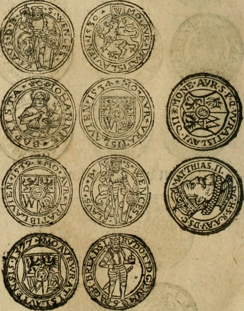An illustration from Ordonnancie ende instructie naer de welcke voort-aen hen moeten reguleren die ghesworen wisselaers ofte collecteurs vande goude ende silvere penningen, wesende verboden, gheschroyt, te licht oft te seer versleten, ende oversulex verclaert ende ghehouden voor billoen, daer toe geoommitteert om de selve te leveren inde munten van Sijne Majesteyt, ende al daer bekeert te worden in penninghen van hunnen slaghe, 1633, leaf 65