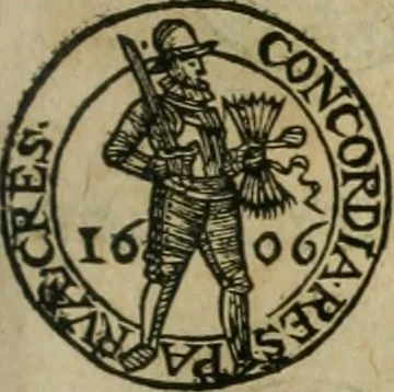 An illustration from Ordonnancie ende instructie naer de welcke voort-aen hen moeten reguleren die ghesworen wisselaers ofte collecteurs vande goude ende silvere penningen, wesende verboden, gheschroyt, te licht oft te seer versleten, ende oversulex verclaert ende ghehouden voor billoen, daer toe geoommitteert om de selve te leveren inde munten van Sijne Majesteyt, ende al daer bekeert te worden in penninghen van hunnen slaghe, 1633, leaf 70