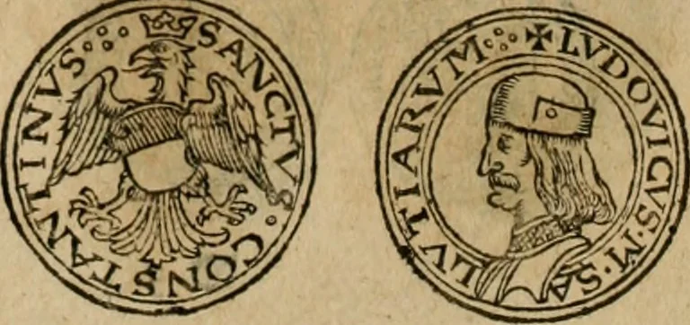 An illustration from Ordonnancie ende instructie naer de welcke voort-aen hen moeten reguleren die ghesworen wisselaers ofte collecteurs vande goude ende silvere penningen, wesende verboden, gheschroyt, te licht oft te seer versleten, ende oversulex verclaert ende ghehouden voor billoen, daer toe geoommitteert om de selve te leveren inde munten van Sijne Majesteyt, ende al daer bekeert te worden in penninghen van hunnen slaghe, 1633, leaf 73