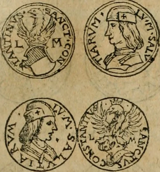An illustration from Ordonnancie ende instructie naer de welcke voort-aen hen moeten reguleren die ghesworen wisselaers ofte collecteurs vande goude ende silvere penningen, wesende verboden, gheschroyt, te licht oft te seer versleten, ende oversulex verclaert ende ghehouden voor billoen, daer toe geoommitteert om de selve te leveren inde munten van Sijne Majesteyt, ende al daer bekeert te worden in penninghen van hunnen slaghe, 1633, leaf 74