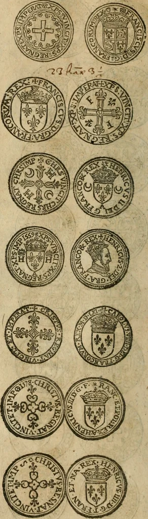 An illustration from Ordonnancie ende instructie naer de welcke voort-aen hen moeten reguleren die ghesworen wisselaers ofte collecteurs vande goude ende silvere penningen, wesende verboden, gheschroyt, te licht oft te seer versleten, ende oversulex verclaert ende ghehouden voor billoen, daer toe geoommitteert om de selve te leveren inde munten van Sijne Majesteyt, ende al daer bekeert te worden in penninghen van hunnen slaghe, 1633, leaf 83