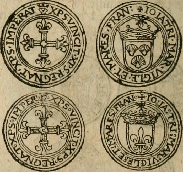 An illustration from Ordonnancie ende instructie naer de welcke voort-aen hen moeten reguleren die ghesworen wisselaers ofte collecteurs vande goude ende silvere penningen, wesende verboden, gheschroyt, te licht oft te seer versleten, ende oversulex verclaert ende ghehouden voor billoen, daer toe geoommitteert om de selve te leveren inde munten van Sijne Majesteyt, ende al daer bekeert te worden in penninghen van hunnen slaghe, 1633, leaf 85