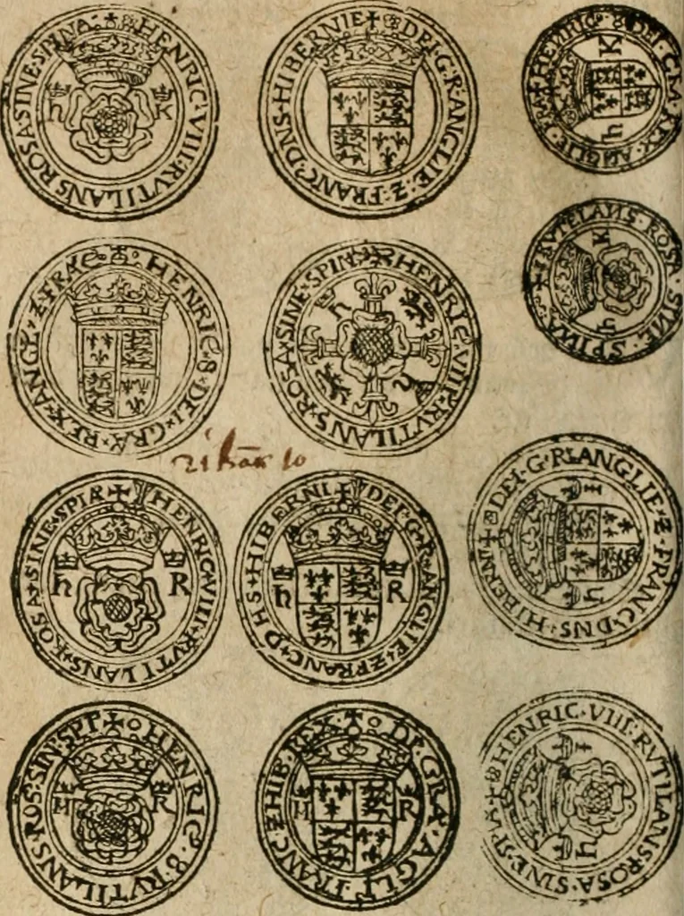 An illustration from Ordonnancie ende instructie naer de welcke voort-aen hen moeten reguleren die ghesworen wisselaers ofte collecteurs vande goude ende silvere penningen, wesende verboden, gheschroyt, te licht oft te seer versleten, ende oversulex verclaert ende ghehouden voor billoen, daer toe geoommitteert om de selve te leveren inde munten van Sijne Majesteyt, ende al daer bekeert te worden in penninghen van hunnen slaghe, 1633, leaf 87