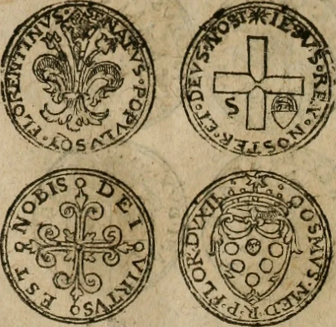 An illustration from Ordonnancie ende instructie naer de welcke voort-aen hen moeten reguleren die ghesworen wisselaers ofte collecteurs vande goude ende silvere penningen, wesende verboden, gheschroyt, te licht oft te seer versleten, ende oversulex verclaert ende ghehouden voor billoen, daer toe geoommitteert om de selve te leveren inde munten van Sijne Majesteyt, ende al daer bekeert te worden in penninghen van hunnen slaghe, 1633, leaf 91
