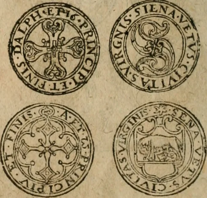 An illustration from Ordonnancie ende instructie naer de welcke voort-aen hen moeten reguleren die ghesworen wisselaers ofte collecteurs vande goude ende silvere penningen, wesende verboden, gheschroyt, te licht oft te seer versleten, ende oversulex verclaert ende ghehouden voor billoen, daer toe geoommitteert om de selve te leveren inde munten van Sijne Majesteyt, ende al daer bekeert te worden in penninghen van hunnen slaghe, 1633, leaf 95