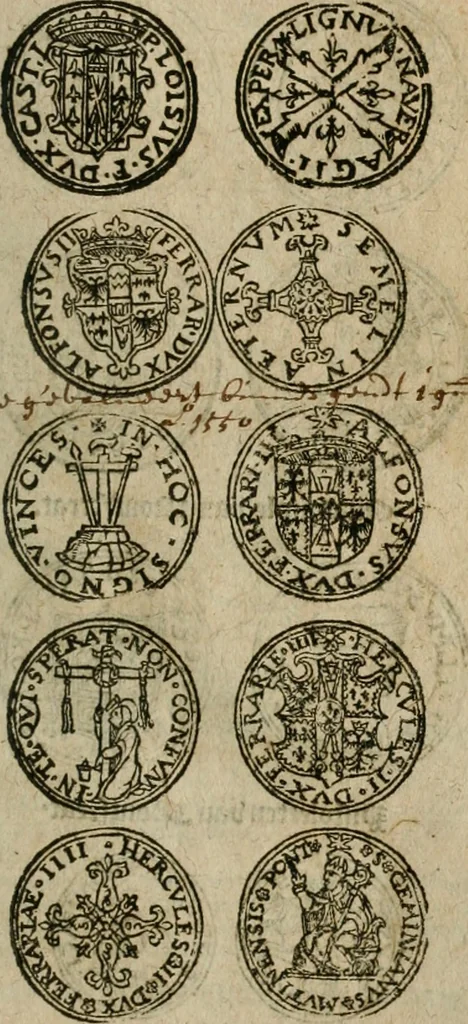 An illustration from Ordonnancie ende instructie naer de welcke voort-aen hen moeten reguleren die ghesworen wisselaers ofte collecteurs vande goude ende silvere penningen, wesende verboden, gheschroyt, te licht oft te seer versleten, ende oversulex verclaert ende ghehouden voor billoen, daer toe geoommitteert om de selve te leveren inde munten van Sijne Majesteyt, ende al daer bekeert te worden in penninghen van hunnen slaghe, 1633, leaf 96