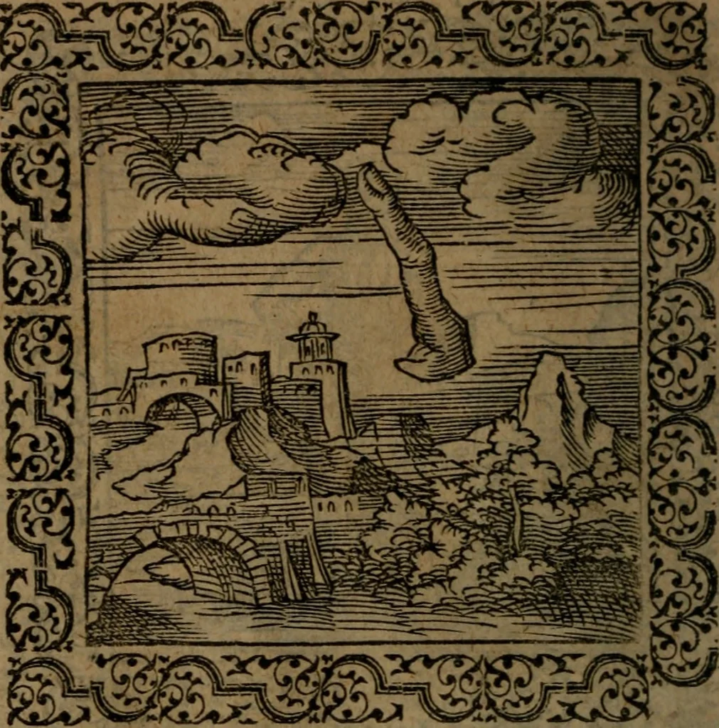 An illustration from Ori Apollinis Niliaci, De sacris Aegyptiorum notis, Aegyptiacè expressis : libri duo, iconibus illustrati, & aucti : nunc primùm in latinum ac gallicum sermonem conversi, 1574, leaf 107