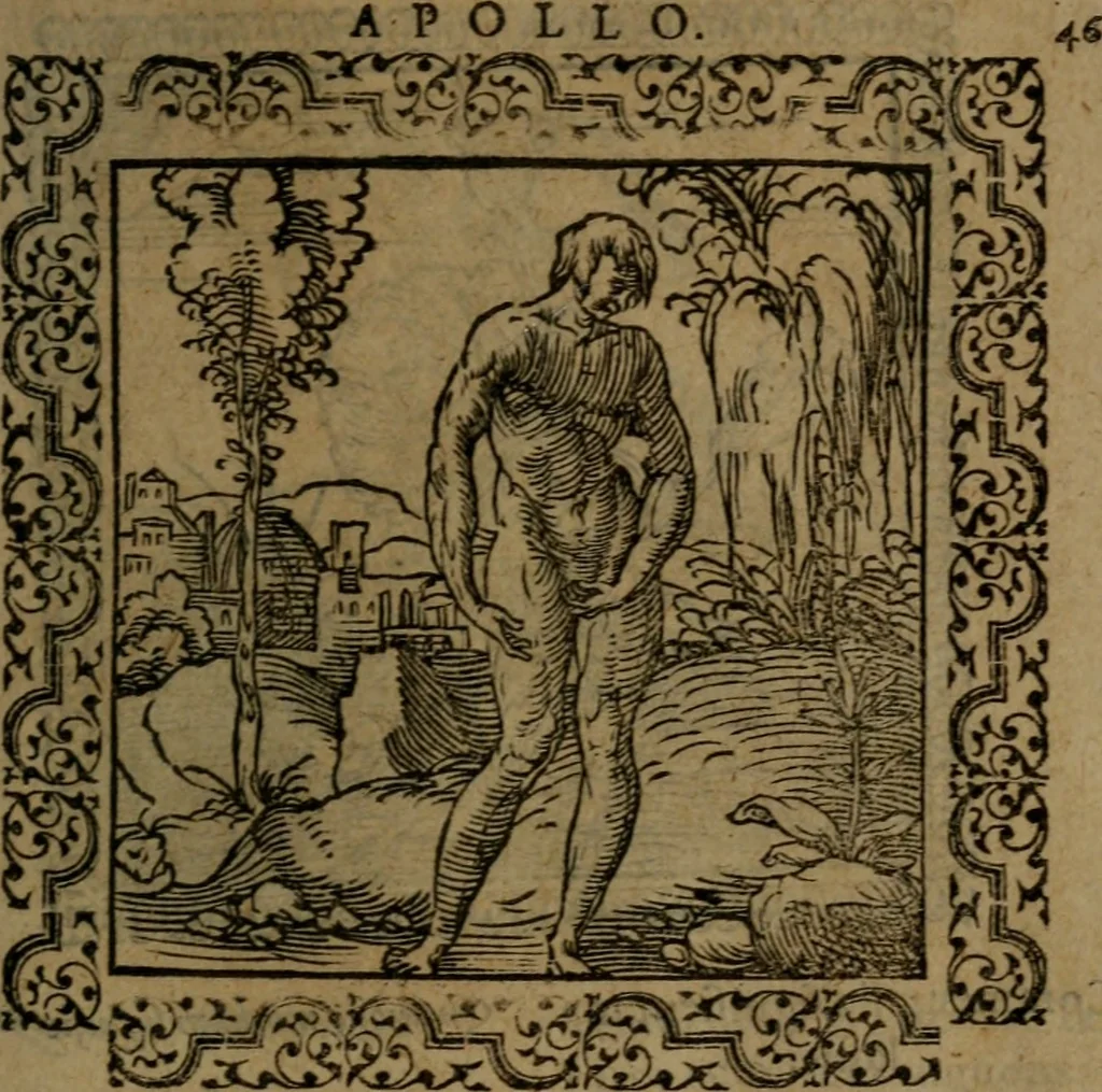 An illustration from Ori Apollinis Niliaci, De sacris Aegyptiorum notis, Aegyptiacè expressis : libri duo, iconibus illustrati, & aucti : nunc primùm in latinum ac gallicum sermonem conversi, 1574, leaf 108