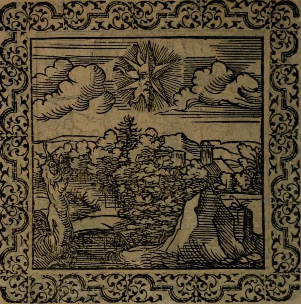 An illustration from Ori Apollinis Niliaci, De sacris Aegyptiorum notis, Aegyptiacè expressis : libri duo, iconibus illustrati, & aucti : nunc primùm in latinum ac gallicum sermonem conversi, 1574, leaf 115