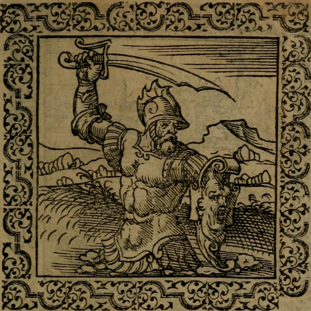 An illustration from Ori Apollinis Niliaci, De sacris Aegyptiorum notis, Aegyptiacè expressis : libri duo, iconibus illustrati, & aucti : nunc primùm in latinum ac gallicum sermonem conversi, 1574, leaf 120