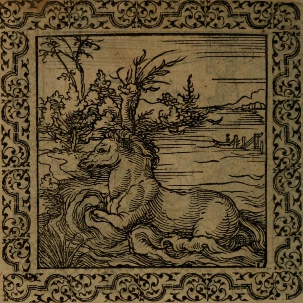 An illustration from Ori Apollinis Niliaci, De sacris Aegyptiorum notis, Aegyptiacè expressis : libri duo, iconibus illustrati, & aucti : nunc primùm in latinum ac gallicum sermonem conversi, 1574, leaf 121