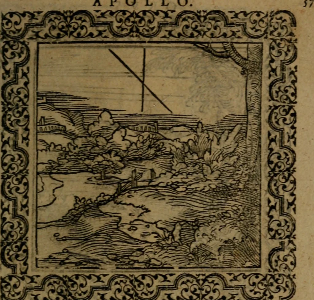 An illustration from Ori Apollinis Niliaci, De sacris Aegyptiorum notis, Aegyptiacè expressis : libri duo, iconibus illustrati, & aucti : nunc primùm in latinum ac gallicum sermonem conversi, 1574, leaf 128