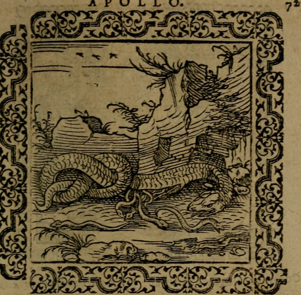 An illustration from Ori Apollinis Niliaci, De sacris Aegyptiorum notis, Aegyptiacè expressis : libri duo, iconibus illustrati, & aucti : nunc primùm in latinum ac gallicum sermonem conversi, 1574, leaf 158