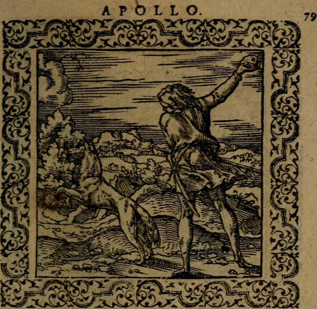 An illustration from Ori Apollinis Niliaci, De sacris Aegyptiorum notis, Aegyptiacè expressis : libri duo, iconibus illustrati, & aucti : nunc primùm in latinum ac gallicum sermonem conversi, 1574, leaf 172