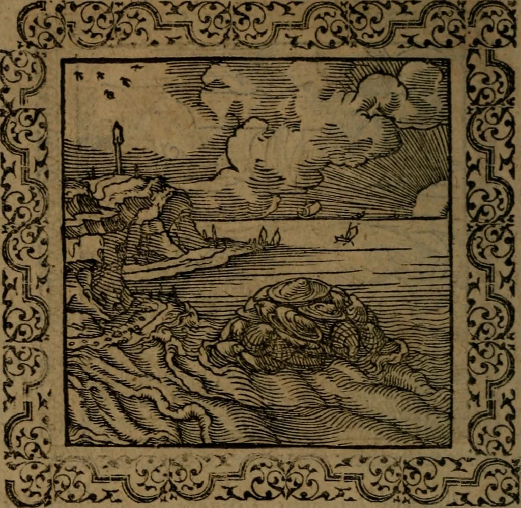 An illustration from Ori Apollinis Niliaci, De sacris Aegyptiorum notis, Aegyptiacè expressis : libri duo, iconibus illustrati, & aucti : nunc primùm in latinum ac gallicum sermonem conversi, 1574, leaf 203