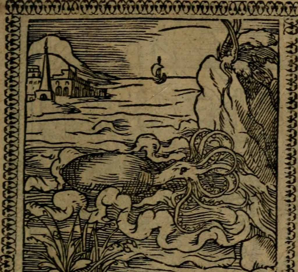 An illustration from Ori Apollinis Niliaci, De sacris Aegyptiorum notis, Aegyptiacè expressis : libri duo, iconibus illustrati, & aucti : nunc primùm in latinum ac gallicum sermonem conversi, 1574, leaf 208