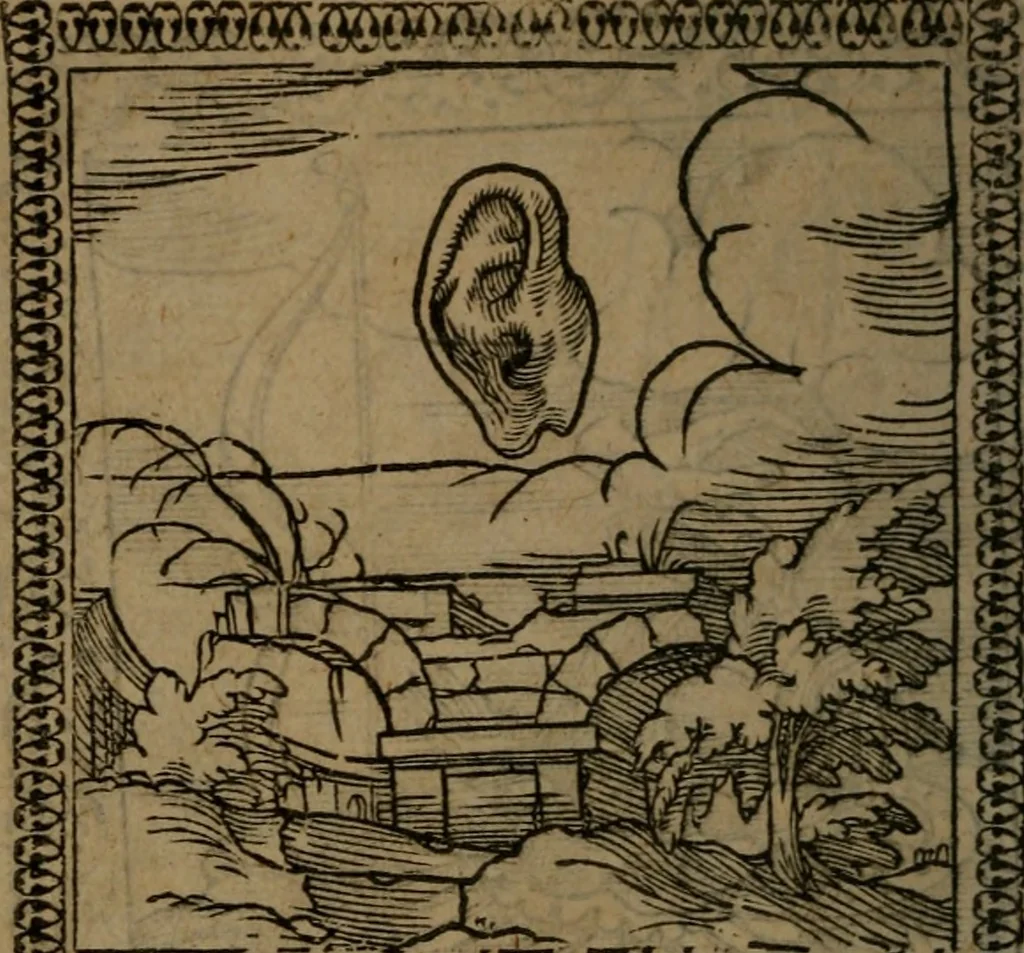An illustration from Ori Apollinis Niliaci, De sacris Aegyptiorum notis, Aegyptiacè expressis : libri duo, iconibus illustrati, & aucti : nunc primùm in latinum ac gallicum sermonem conversi, 1574, leaf 225