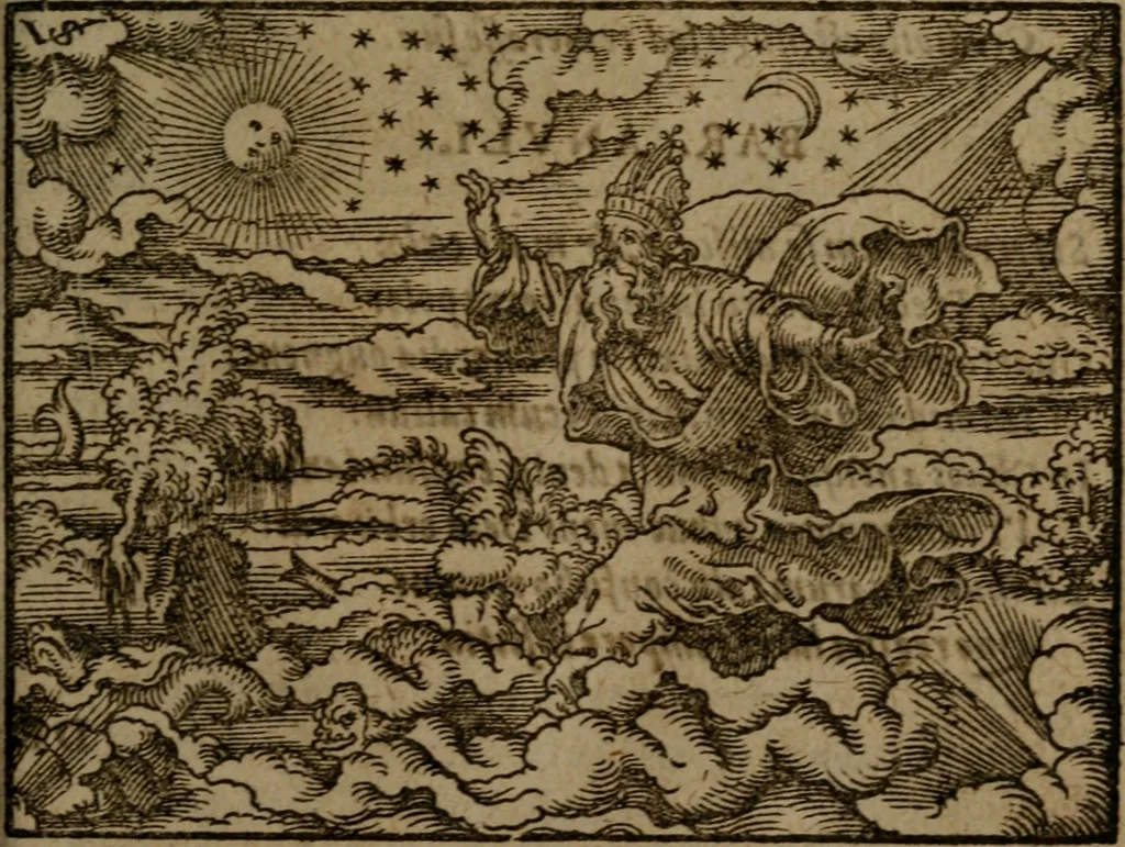 An illustration from Ori Apollinis Niliaci, De sacris Aegyptiorum notis, Aegyptiacè expressis : libri duo, iconibus illustrati, & aucti : nunc primùm in latinum ac gallicum sermonem conversi, 1574, leaf 240