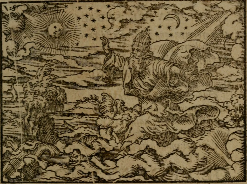 An illustration from Ori Apollinis Niliaci, De sacris Aegyptiorum notis, Aegyptiacè expressis : libri duo, iconibus illustrati, & aucti : nunc primùm in latinum ac gallicum sermonem conversi, 1574, leaf 242
