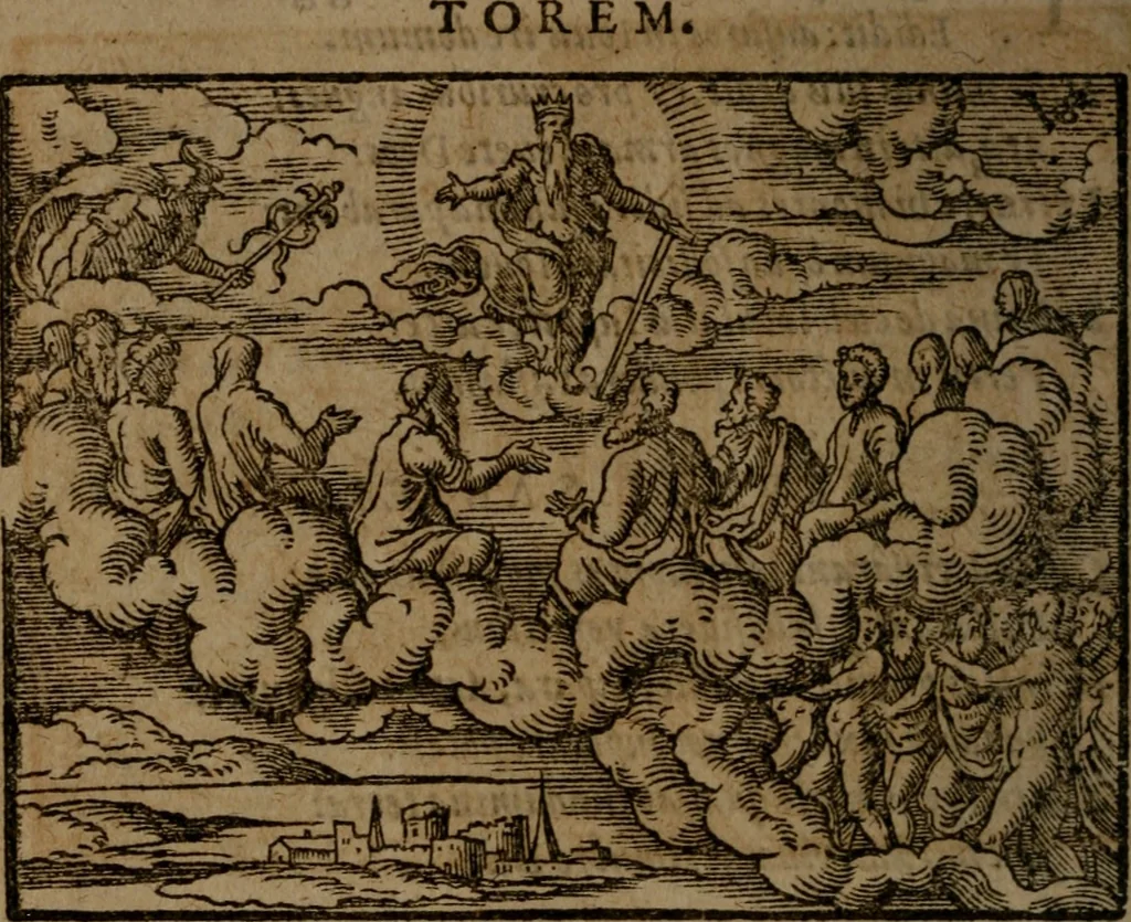 An illustration from Ori Apollinis Niliaci, De sacris Aegyptiorum notis, Aegyptiacè expressis : libri duo, iconibus illustrati, & aucti : nunc primùm in latinum ac gallicum sermonem conversi, 1574, leaf 245