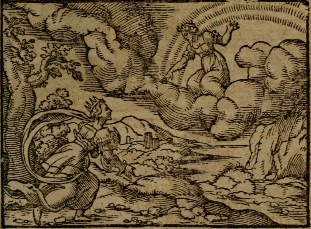 An illustration from Ori Apollinis Niliaci, De sacris Aegyptiorum notis, Aegyptiacè expressis : libri duo, iconibus illustrati, & aucti : nunc primùm in latinum ac gallicum sermonem conversi, 1574, leaf 250
