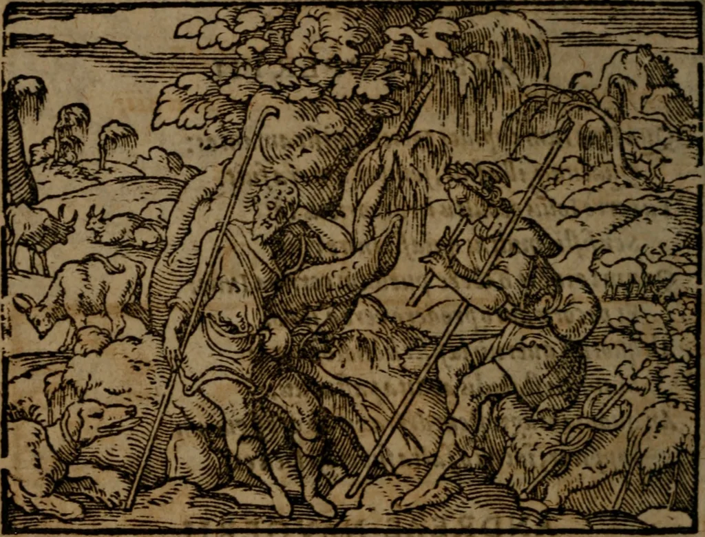 An illustration from Ori Apollinis Niliaci, De sacris Aegyptiorum notis, Aegyptiacè expressis : libri duo, iconibus illustrati, & aucti : nunc primùm in latinum ac gallicum sermonem conversi, 1574, leaf 259