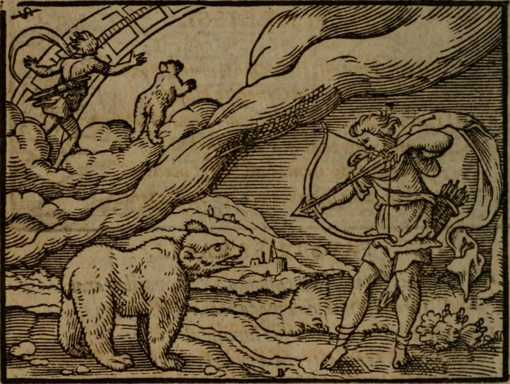 An illustration from Ori Apollinis Niliaci, De sacris Aegyptiorum notis, Aegyptiacè expressis : libri duo, iconibus illustrati, & aucti : nunc primùm in latinum ac gallicum sermonem conversi, 1574, leaf 273